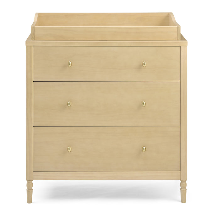 DCB: Natural Sandstone (1544) 14-Serena 3 Drawer Dresser with Changing Top and Interlocking Drawers
