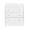 DCB: Bianca White (130) 7-William 3 Drawer Dresser with Changing Top and Interlocking Drawers