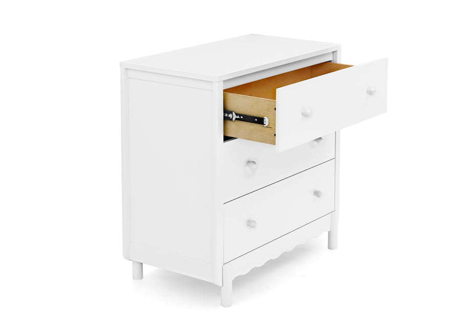 Bianca White (130) 4-William 3 Drawer Dresser with Changing Top and Interlocking Drawers