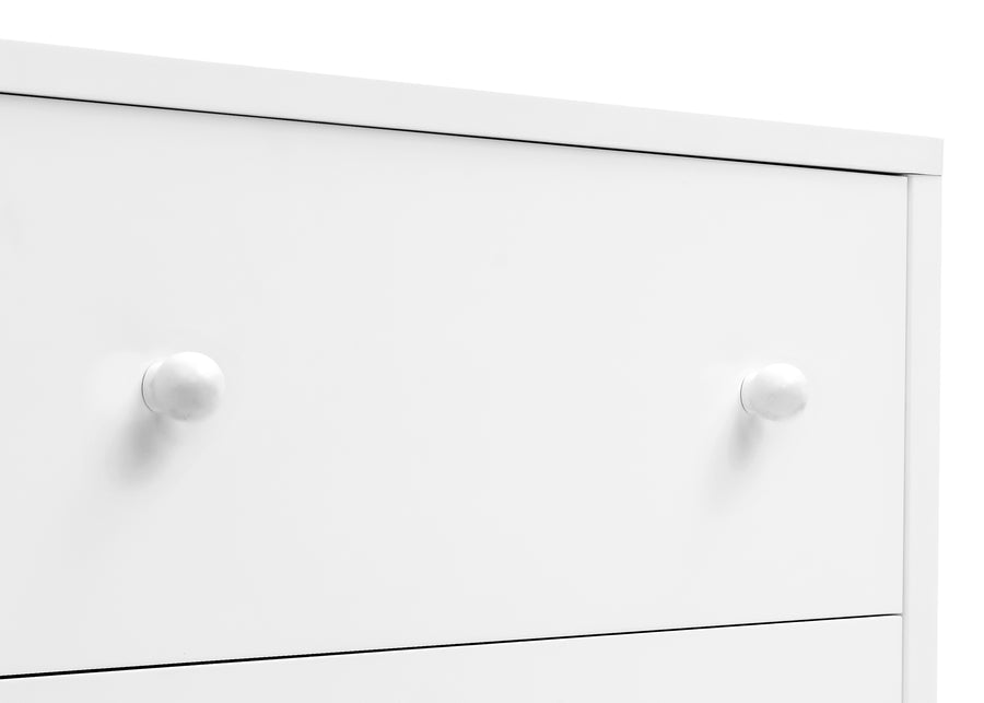 Bianca White (130) 5-William 3 Drawer Dresser with Changing Top and Interlocking Drawers