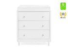 Bianca White (130) 2-William 3 Drawer Dresser with Changing Top and Interlocking Drawers