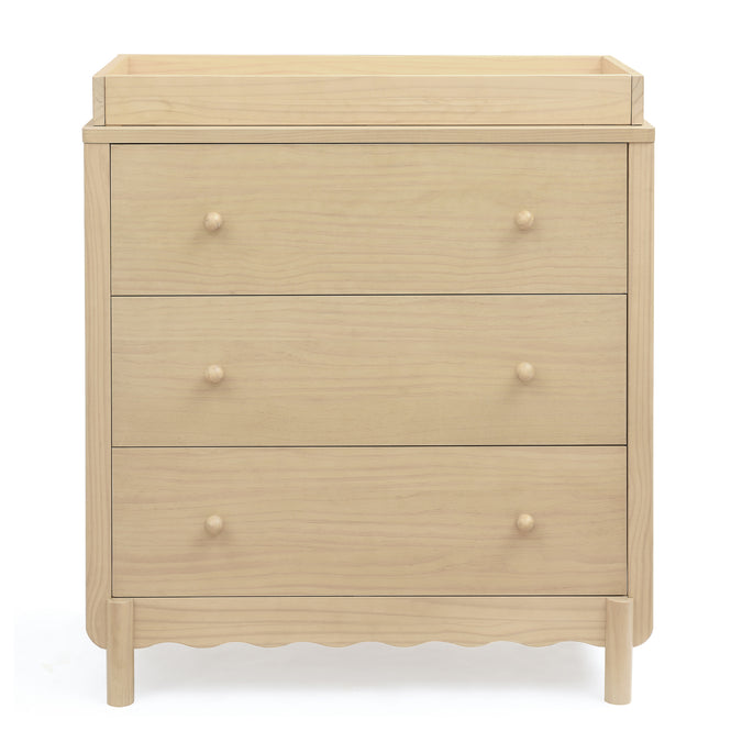 DCB: Natural Sandstone (1544) 13-William 3 Drawer Dresser with Changing Top and Interlocking Drawers