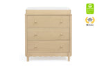 Natural Sandstone (1544) 9-William 3 Drawer Dresser with Changing Top and Interlocking Drawers