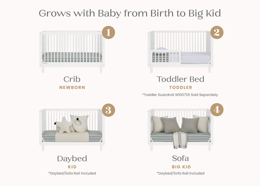 Bianca White (130) 18-William 4-in-1 Convertible Crib - Greenguard Gold Certified