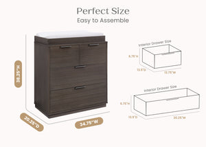 Rustic Grey (084) 55-Forever 4 Drawer Dresser with Changing Top and Interlocking Drawers - Naturals Collection