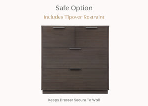 Rustic Grey (084) 57-Forever 4 Drawer Dresser with Changing Top and Interlocking Drawers - Naturals Collection