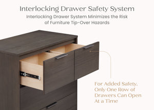 Rustic Grey (084) 56-Forever 4 Drawer Dresser with Changing Top and Interlocking Drawers - Naturals Collection
