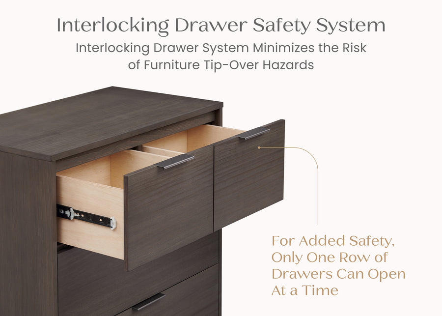 Rustic Grey (084) 71-Forever 4 Drawer Dresser with Changing Top and Interlocking Drawers - Naturals Collection