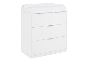 Bianca White (130) 3-Forever 4 Drawer Dresser with Changing Top and Interlocking Drawers - Classic Collection