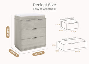 Rustic Mist (1373) 69-Forever 4 Drawer Dresser with Changing Top and Interlocking Drawers - Naturals Collection