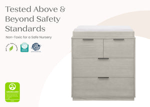 Rustic Mist (1373) 72-Forever 4 Drawer Dresser with Changing Top and Interlocking Drawers - Naturals Collection