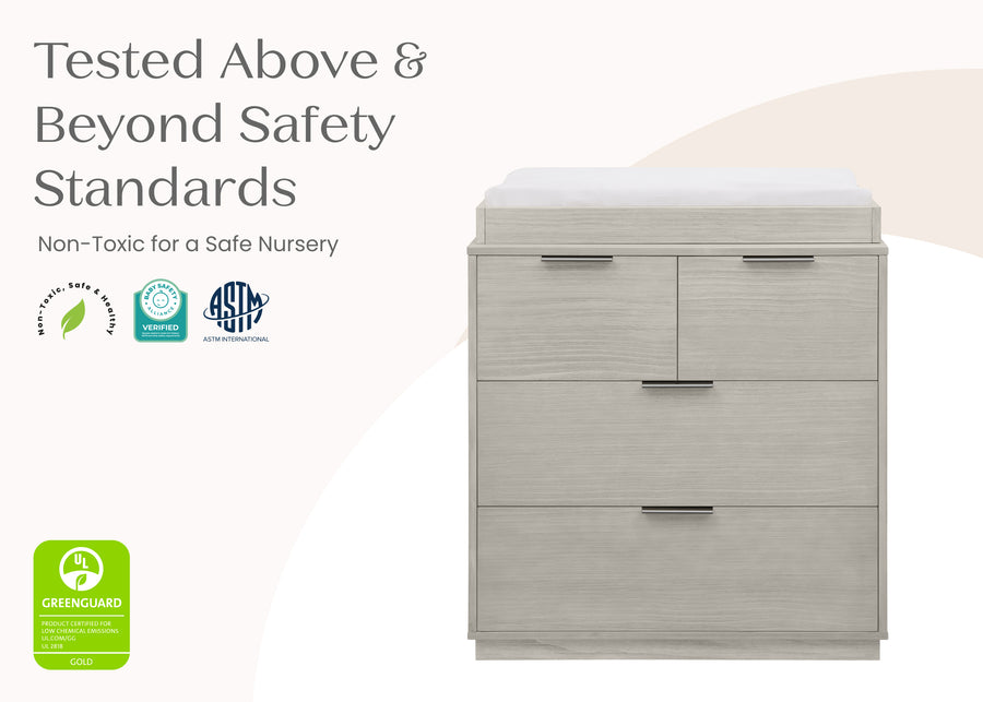 Rustic Mist (1373) 59-Forever 4 Drawer Dresser with Changing Top and Interlocking Drawers - Naturals Collection