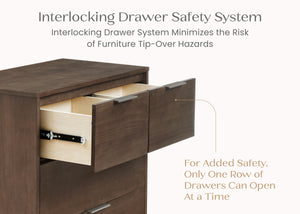 Teak Brown (1526) 11-Forever 4 Drawer Dresser with Changing Top and Interlocking Drawers - Naturals Collection