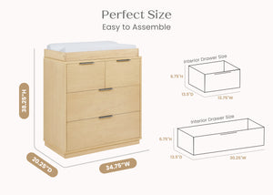 Natural Sandstone (1544) 40-Forever 4 Drawer Dresser with Changing Top and Interlocking Drawers - Naturals Collection