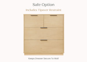 Natural Sandstone (1544) 42-Forever 4 Drawer Dresser with Changing Top and Interlocking Drawers - Naturals Collection