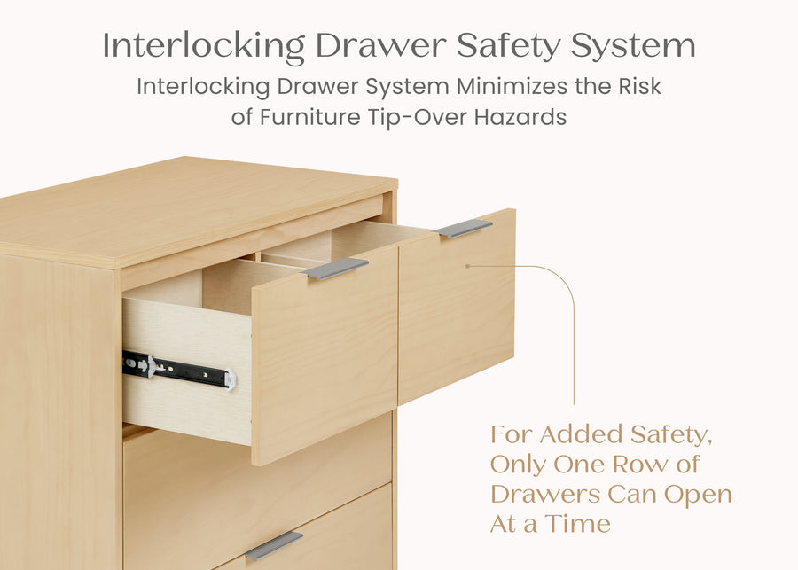 Natural Sandstone (1544) 40-Forever 4 Drawer Dresser with Changing Top and Interlocking Drawers - Naturals Collection