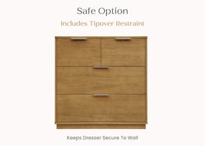 Acorn (755) 27-Forever 4 Drawer Dresser with Changing Top and Interlocking Drawers - Naturals Collection