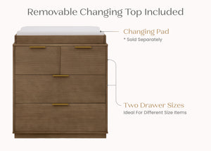 Aged Oak (845) 81-Forever 4 Drawer Dresser with Changing Top and Interlocking Drawers - Naturals Collection
