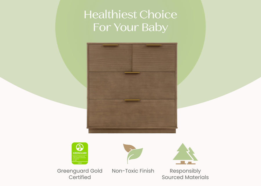 Aged Oak (845) 83-Forever 4 Drawer Dresser with Changing Top and Interlocking Drawers - Naturals Collection