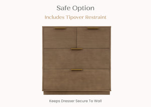 Aged Oak (845) 85-Forever 4 Drawer Dresser with Changing Top and Interlocking Drawers - Naturals Collection