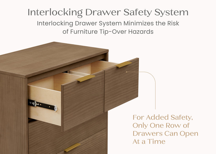 Aged Oak (845) 85-Forever 4 Drawer Dresser with Changing Top and Interlocking Drawers - Naturals Collection