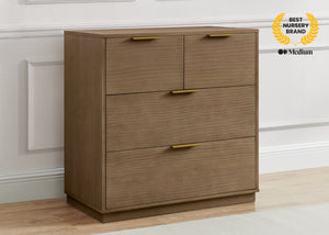 Aged Oak (845) 80-Forever 4 Drawer Dresser with Changing Top and Interlocking Drawers - Naturals Collection