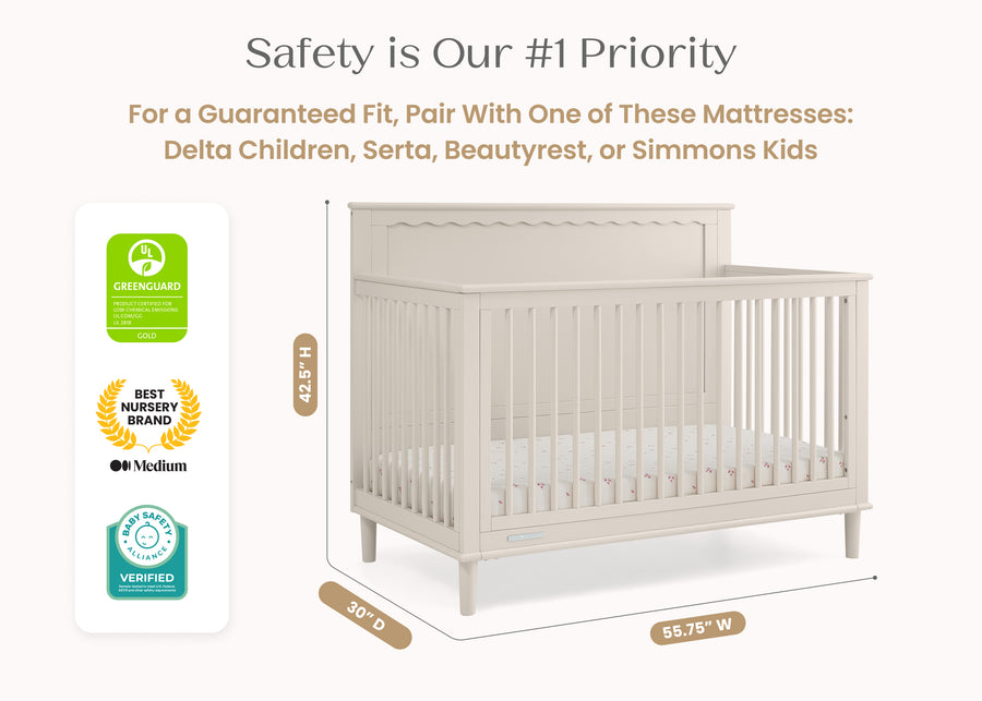 Soft Beige (1560) 45-Penelope 6-in-1 Convertible Crib