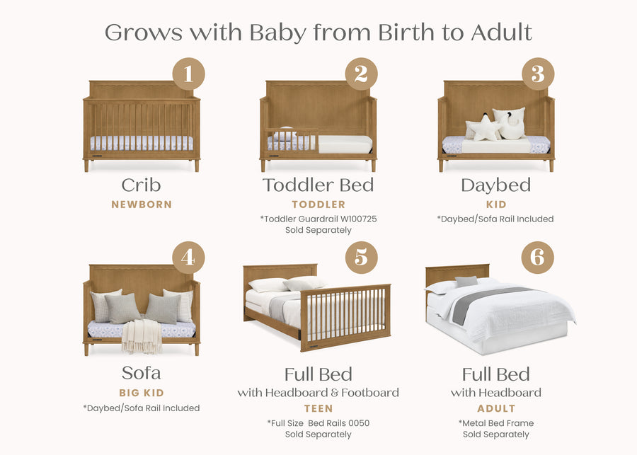 Acorn (755) 3-Penelope 6-in-1 Convertible Crib