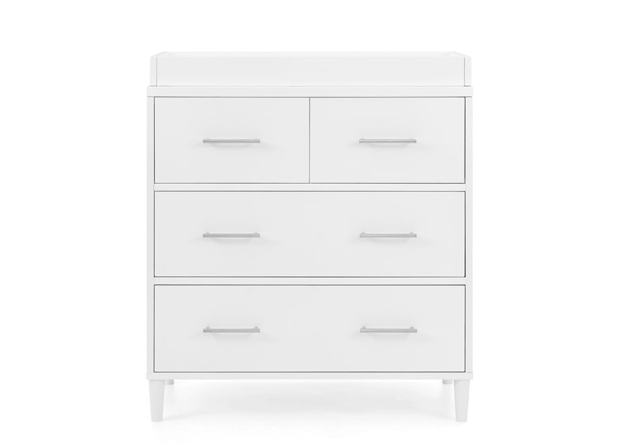 DCB: Bianca White (130) 15-Classic 4 Drawer Dresser with Changing Top and Interlocking Drawers
