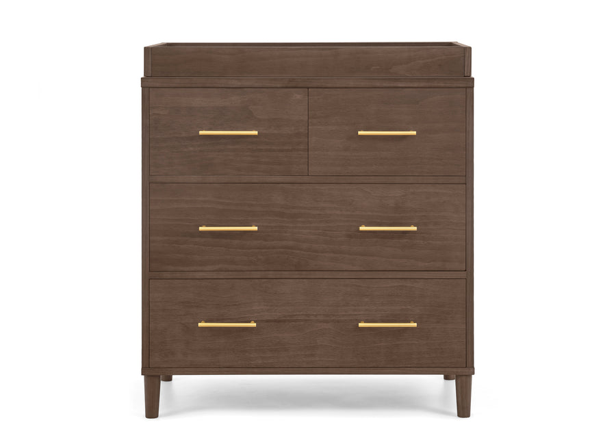 DCB: Teak Brown (1526) 47-Classic 4 Drawer Dresser with Changing Top and Interlocking Drawers
