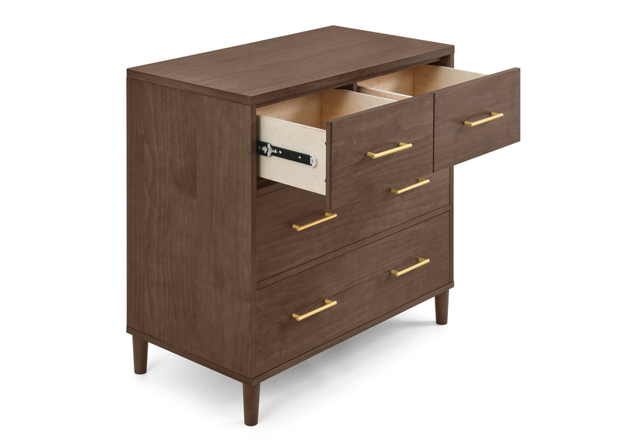 Teak Brown (1526) 45-Classic 4 Drawer Dresser with Changing Top and Interlocking Drawers