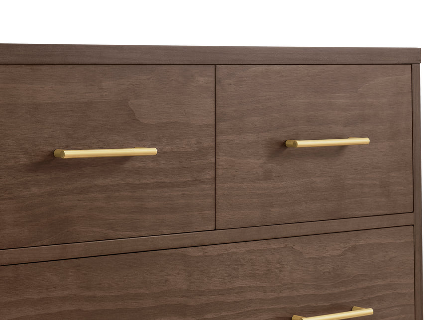 Teak Brown (1526) 46-Classic 4 Drawer Dresser with Changing Top and Interlocking Drawers