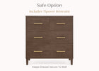 Teak Brown (1526) 39-Classic 4 Drawer Dresser with Changing Top and Interlocking Drawers