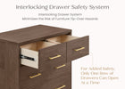 Teak Brown (1526) 38-Classic 4 Drawer Dresser with Changing Top and Interlocking Drawers