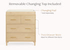 Natural Sandstone (1544) 51-Classic 4 Drawer Dresser with Changing Top and Interlocking Drawers
