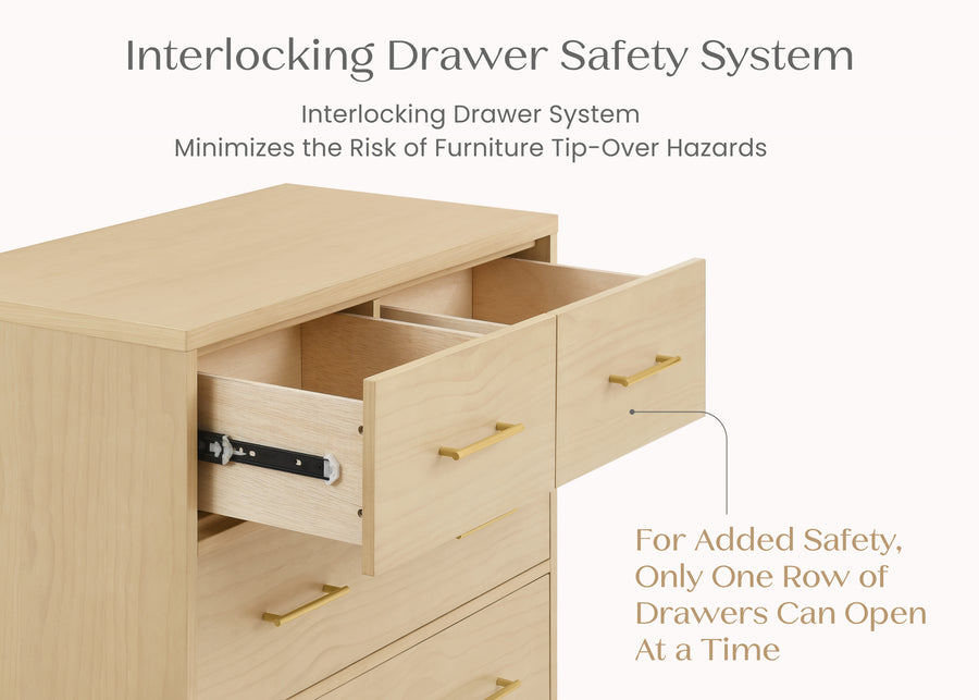 Natural Sandstone (1544) 54-Classic 4 Drawer Dresser with Changing Top and Interlocking Drawers