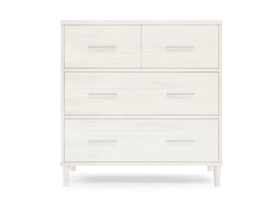 DCB: Antique White (1545) 76-Classic 4 Drawer Dresser with Changing Top and Interlocking Drawers