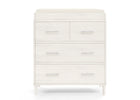 Antique White (1545) 74-Classic 4 Drawer Dresser with Changing Top and Interlocking Drawers