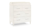 Antique White (1545) 75-Classic 4 Drawer Dresser with Changing Top and Interlocking Drawers