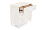 Antique White (1545) 77-Classic 4 Drawer Dresser with Changing Top and Interlocking Drawers