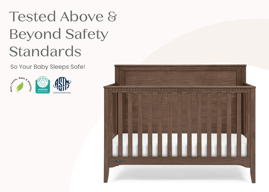 Teak Brown (1526) 25-Kendall 6-in-1 Convertible Crib