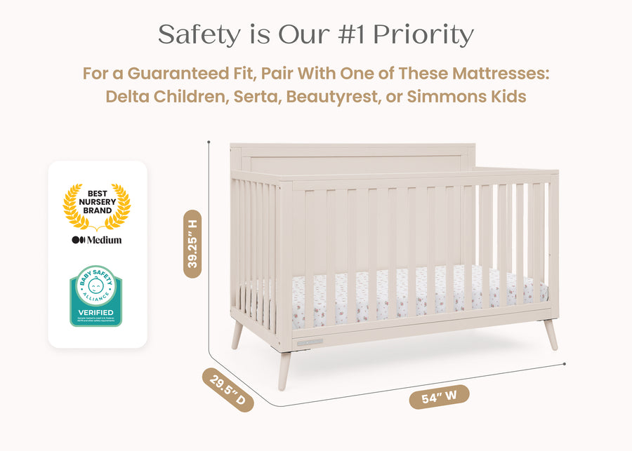 Soft Beige (1560) 23-Lola 6-in-1 Convertible Crib