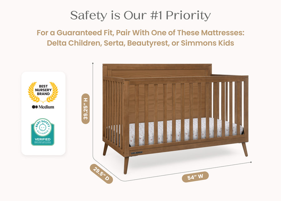 Chestnut (836) 6-Lola 6-in-1 Convertible Crib