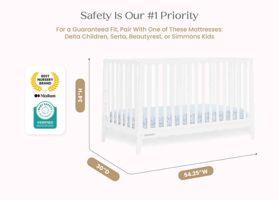 Bianca White (130) 7-Lulu 5-in-1 Convertible Crib