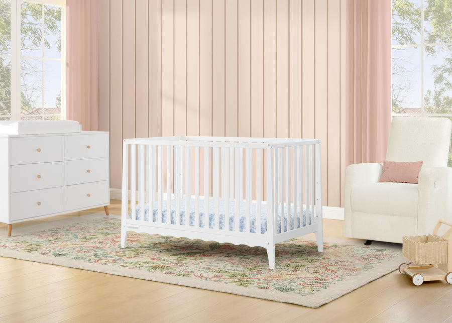 Bianca White (130) 1-Lulu 5-in-1 Convertible Crib