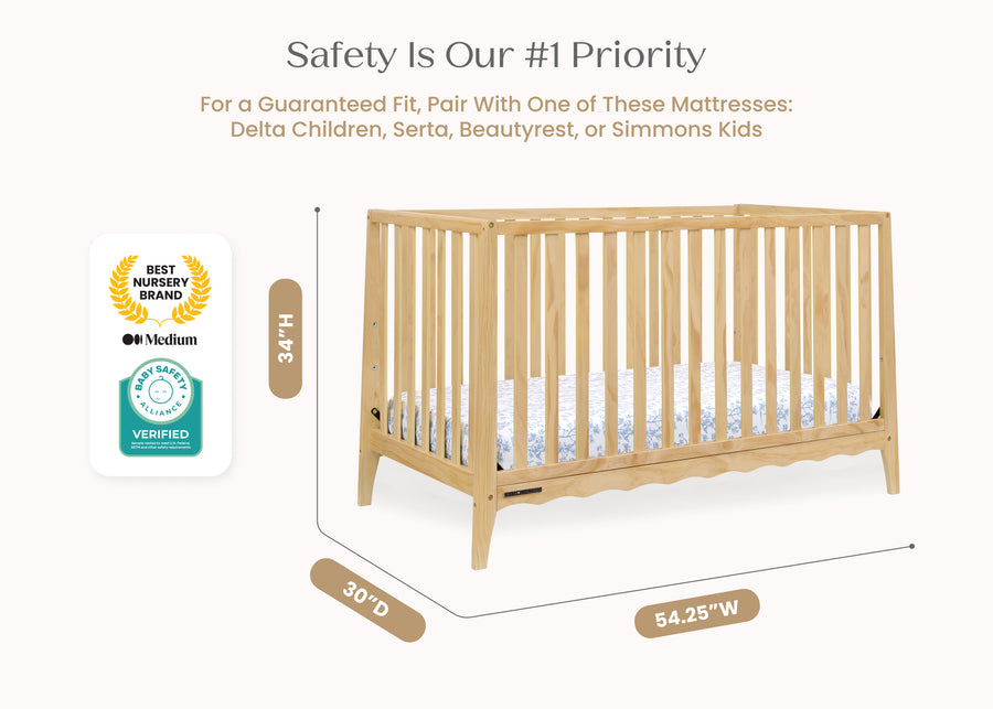 Natural (746) 23-Lulu 5-in-1 Convertible Crib
