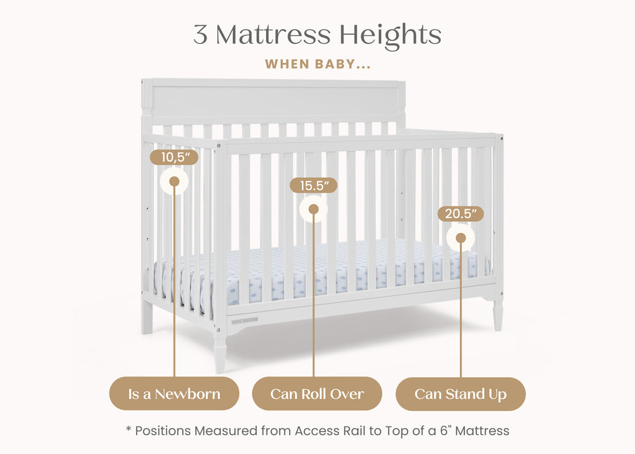 Bianca White (130) 5-Elliot 6-in-1 Convertible Crib