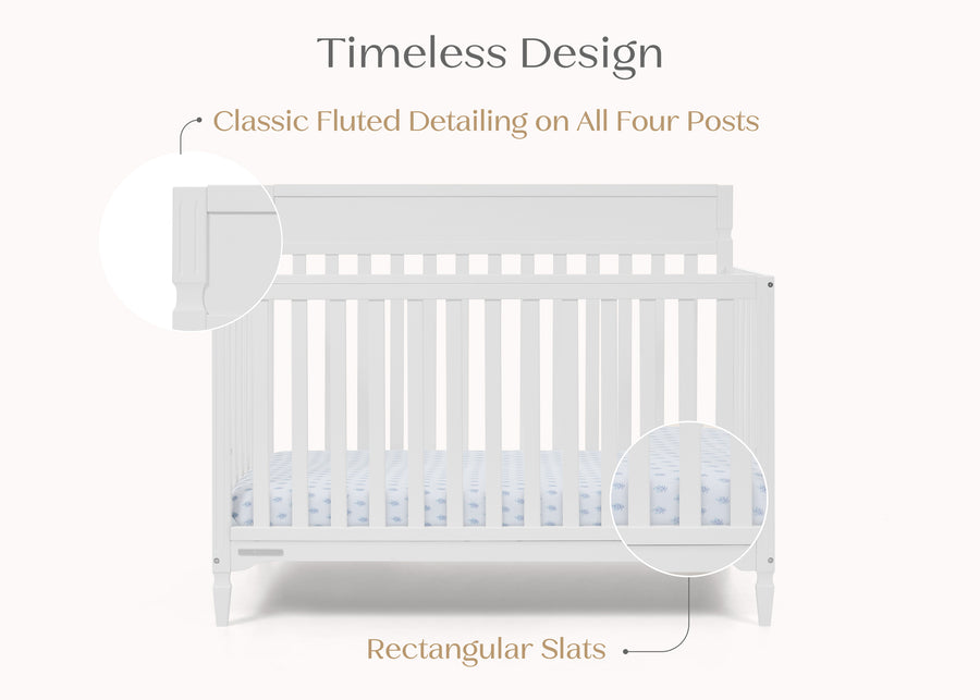 Bianca White (130) 6-Elliot 6-in-1 Convertible Crib