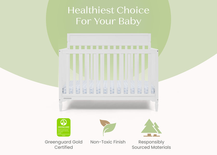 Bianca White (130) 4-Elliot 6-in-1 Convertible Crib