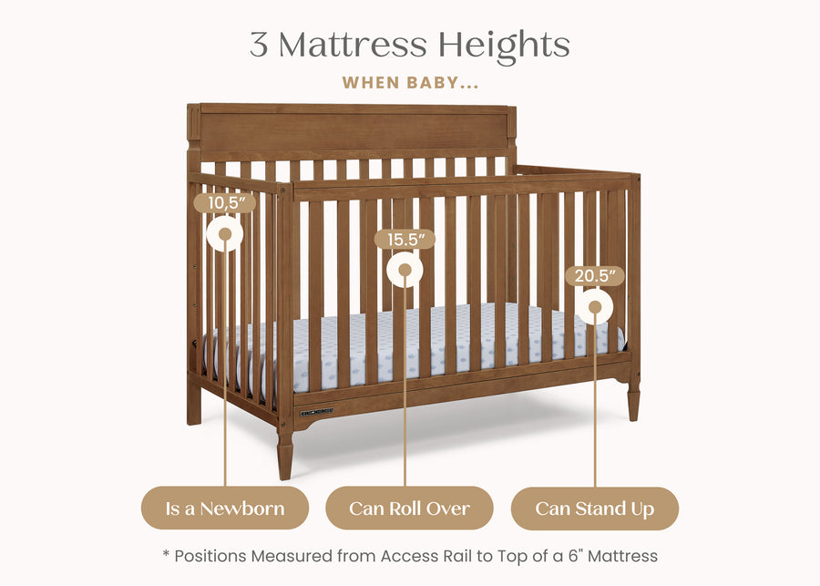 Chestnut (836) 23-Elliot 6-in-1 Convertible Crib